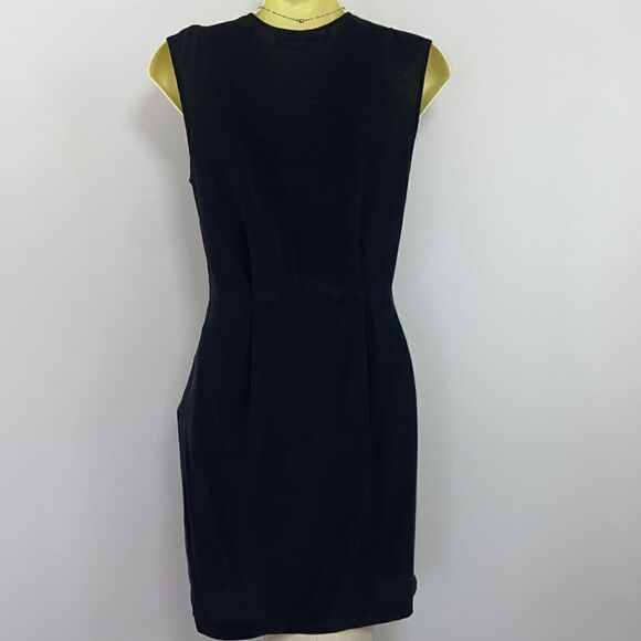 All Saints Dress “Salima” Black Silk Gathered Tie Bodice Nwot Sz 4 - Picture 7 of 9